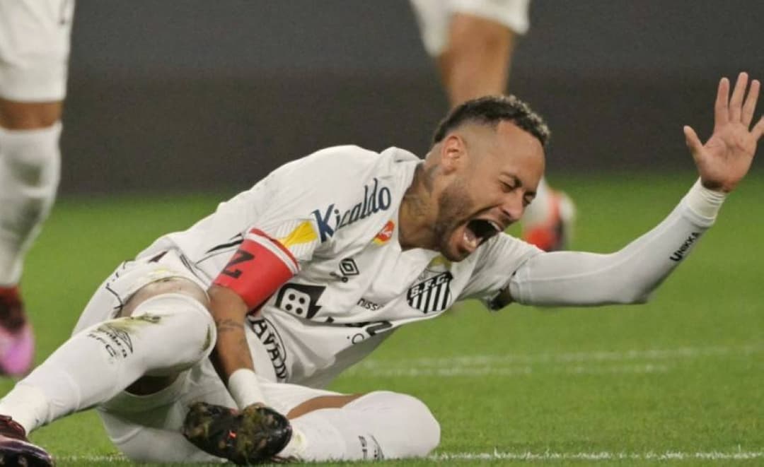 Brazilian football star Neymar da Silva during a training session, with concerns over his ankle injury ruling him out of Brazil's opening World Cup 2026 match against Morocco.