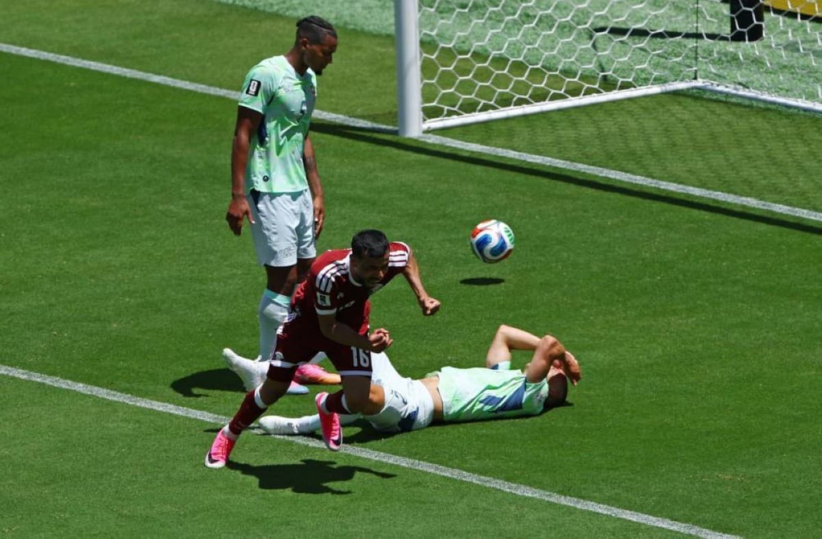 A moment from the Group B match between Qatar and Switzerland at the 2026 World Cup, which ended in a 1-1 draw.