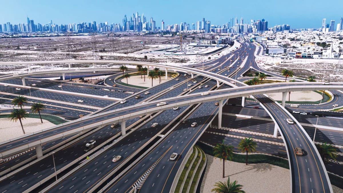 A newly completed bridge in Dubai connecting major road corridors as part of the RTA's infrastructure development programme.