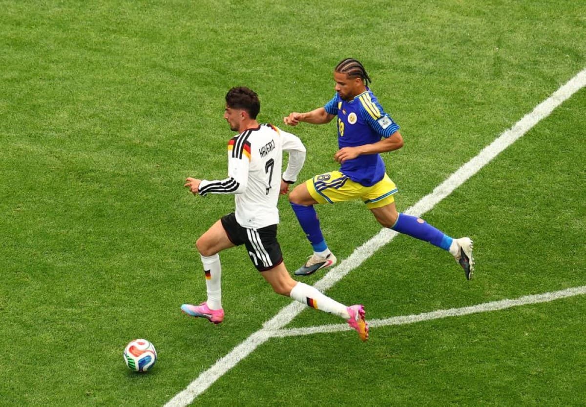 Germany players celebrate during their 7-1 victory over Curaçao at the 2026 World Cup, a result that made them the all-time leading scorers in World Cup history.