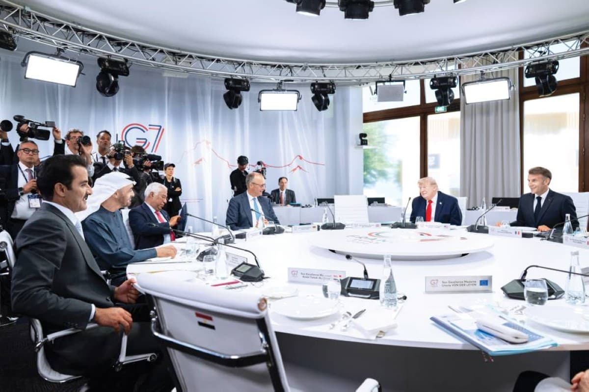 Sheikh Mohamed bin Zayed Al Nahyan addresses world leaders at the 52nd G7 summit in Évian, France.