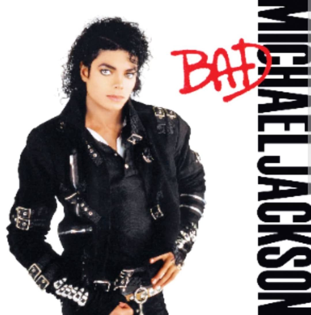 A visual tribute to Michael Jackson's iconic Bad-era aesthetic, featuring black leather and fedora styling associated with the album's imagery.