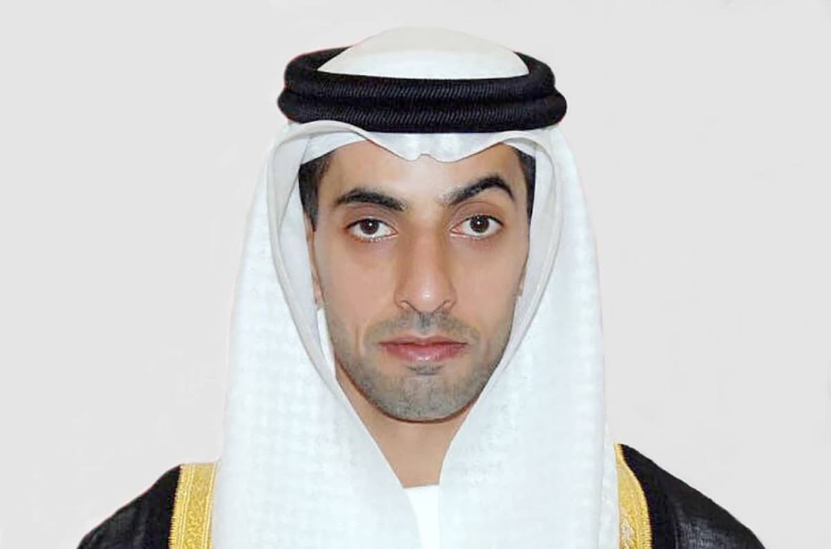 Sheikh Khalid bin Zayed Al Nahyan speaking at an official event commemorating the legacy of the late Sheikh Zayed bin Sultan Al Nahyan on Father's Day.