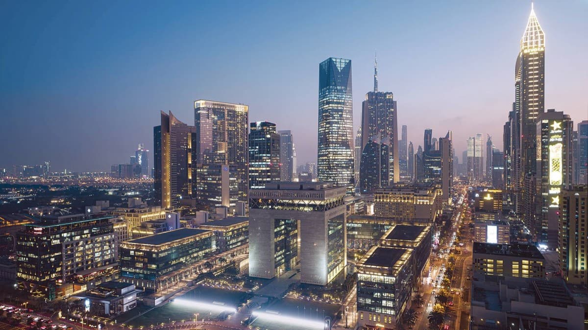 Dubai's skyline reflecting its status as a growing global financial hub for hedge fund professionals and investment managers.