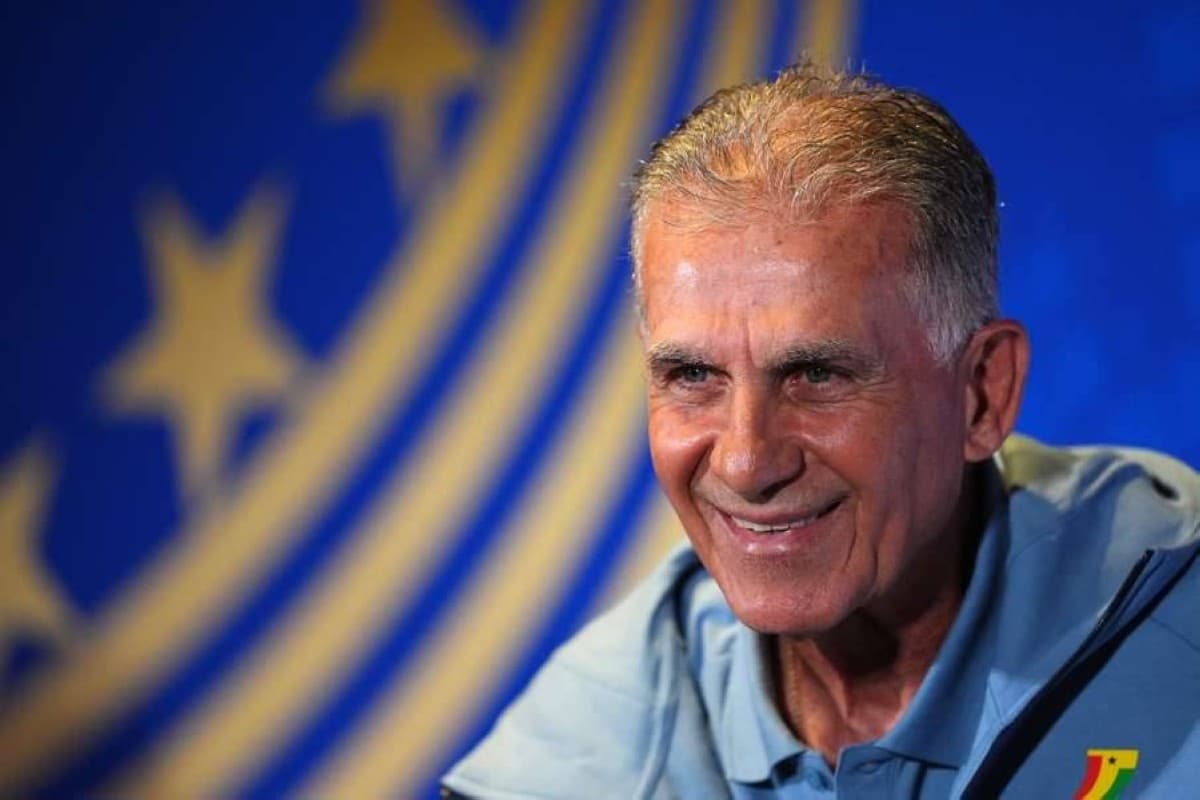 Ghana coach Carlos Queiroz speaks at a press conference ahead of Ghana's 2026 World Cup group stage match against England.