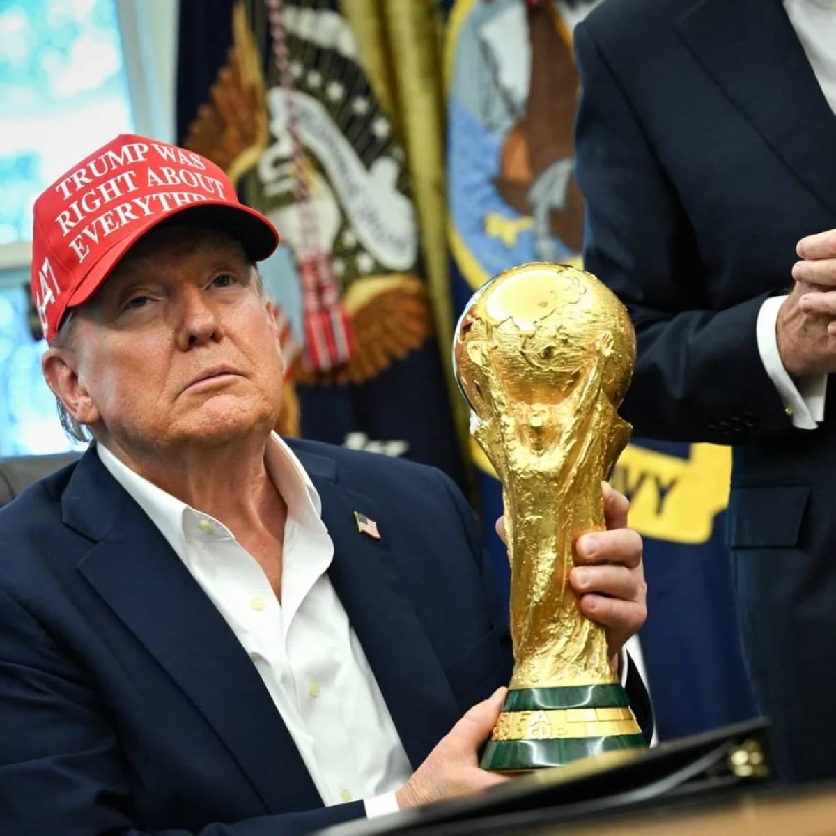 FIFA President Gianni Infantino speaking at an event related to the 2026 World Cup.