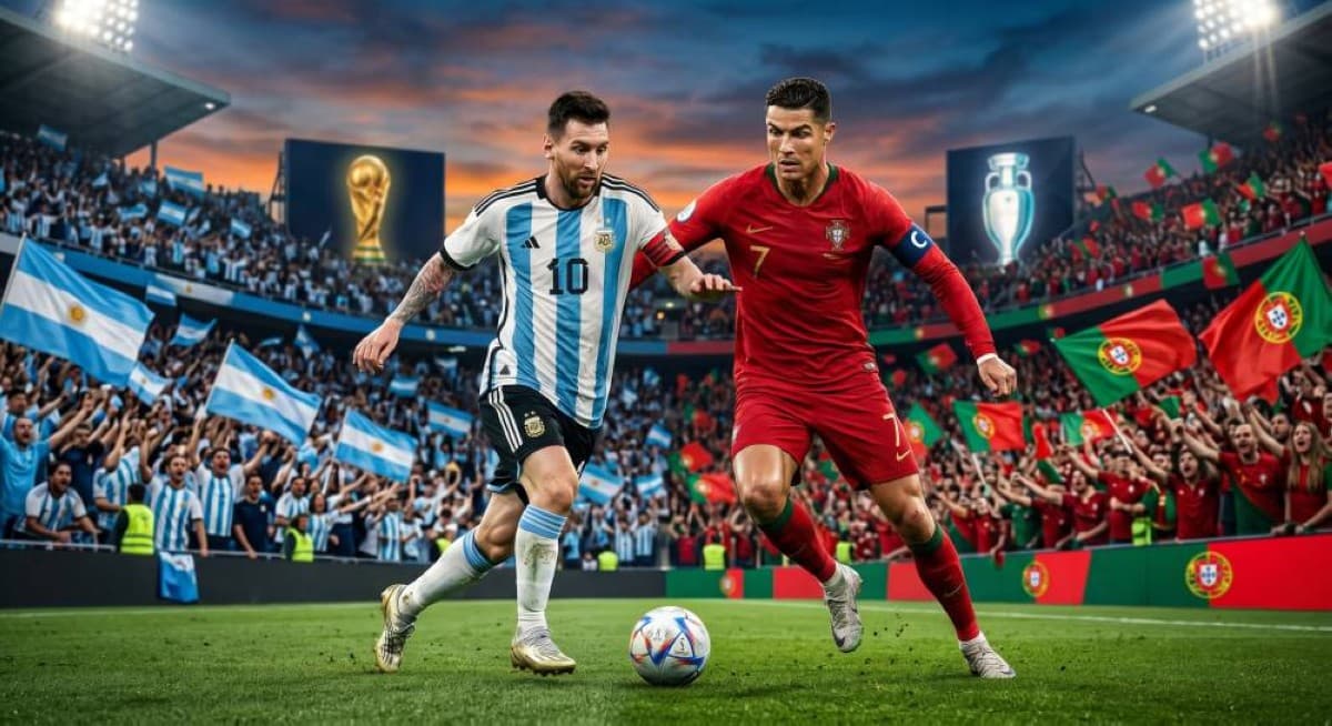 Lionel Messi and Cristiano Ronaldo, the two greatest footballers of their era, whose long-running rivalry has defined modern football history.