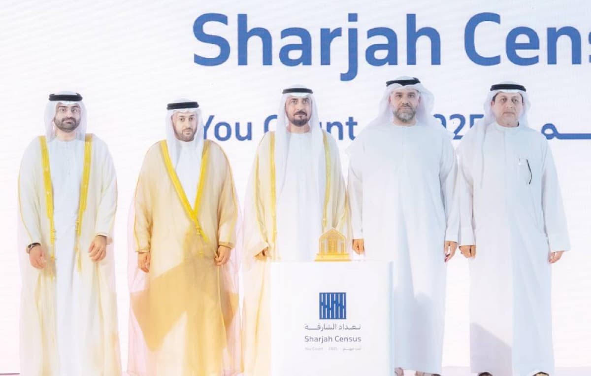 Sheikh Mohammed bin Saud Al Qasimi presides over the announcement ceremony for the Sharjah Census 2025 results at the Jawaher Convention and Events Centre.