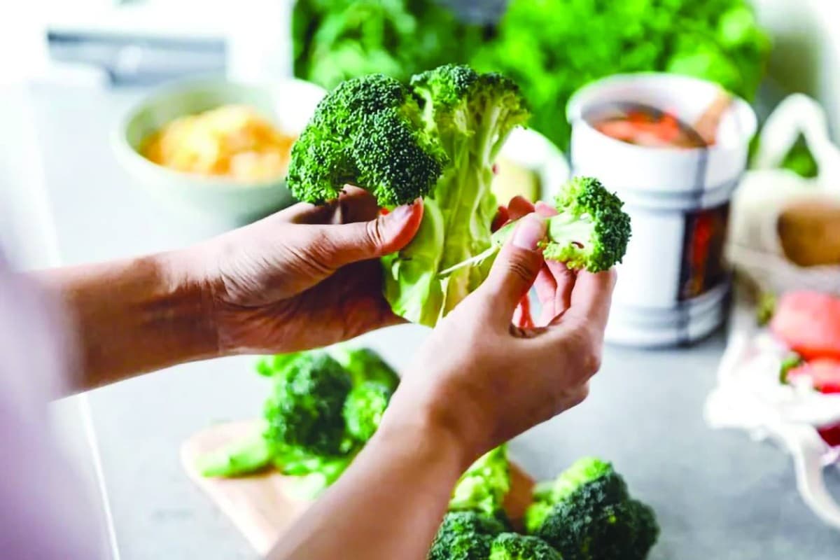 A close-up of fresh green broccoli florets, illustrating the subject of a study on its compounds' protective effect on muscle mass.