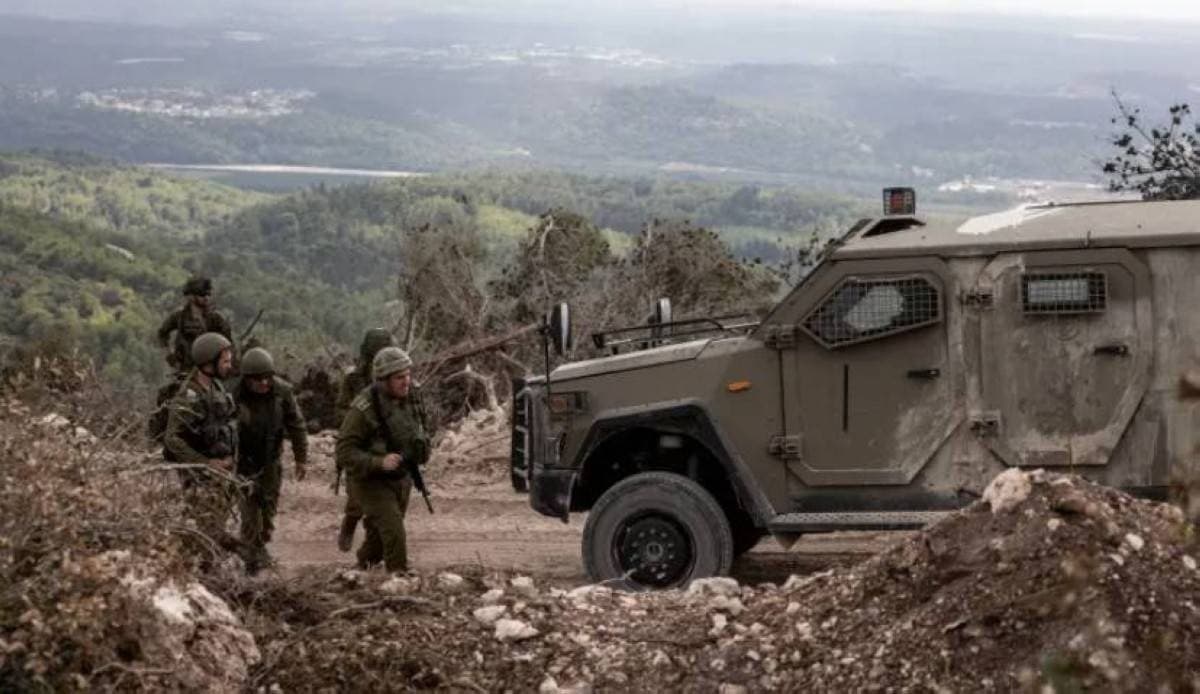Israeli military forces positioned in a buffer zone in southern Lebanon amid ongoing ceasefire negotiations.