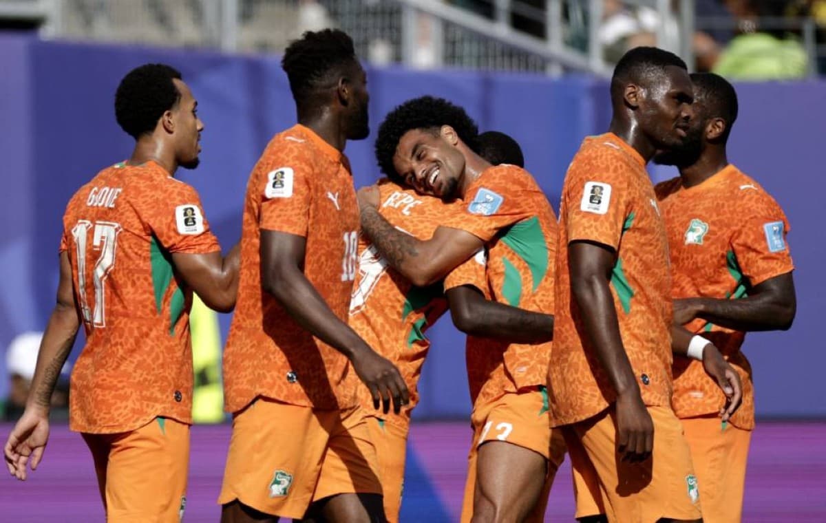 Côte d'Ivoire players celebrate after scoring against Curaçao in their 2026 World Cup qualifying match.