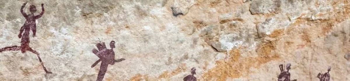Ancient cave walls bearing Palaeolithic rock art from which scientists extracted prehistoric human DNA.