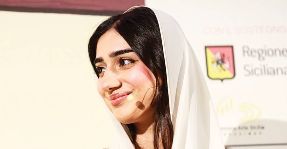 Emirati poet Shamma Al Bastaki at the Taobuk Literary Festival in Taormina, Sicily.