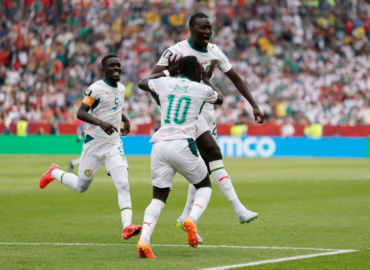 Ismaila Sarr celebrates a goal for Senegal during the 2026 FIFA World Cup group stage.