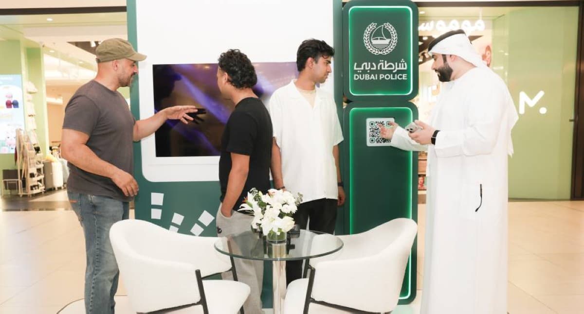 Awareness exhibition stands set up inside a shopping centre in Dubai as part of Dubai Police's World Anti-Drug Day campaign.