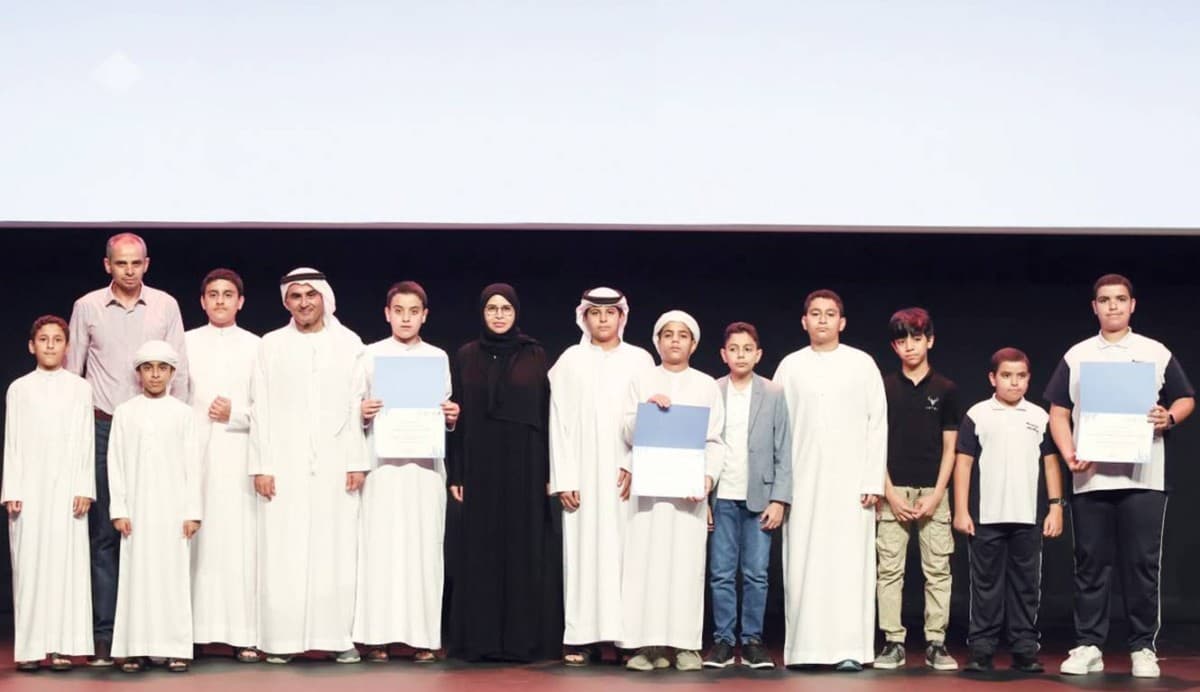 Students from Abu Dhabi and Al Ain schools being honoured at a ceremony for their participation in the Kalima School Reading Club programme.