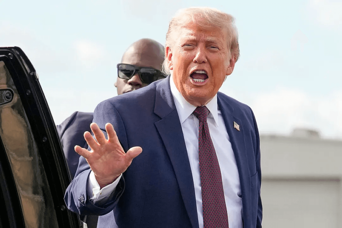 US President Donald Trump speaks amid escalating tensions with Iran following American military strikes on Iranian missile storage sites, drone facilities, and coastal radar positions.