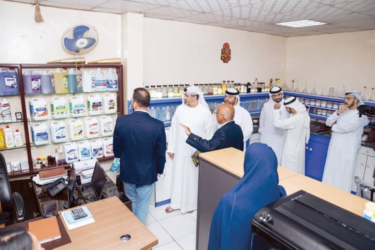 Procurement officials and representatives from Ajman Chamber visit a local factory during the first phase of the Industrial Facility Visits Programme in Ajman.