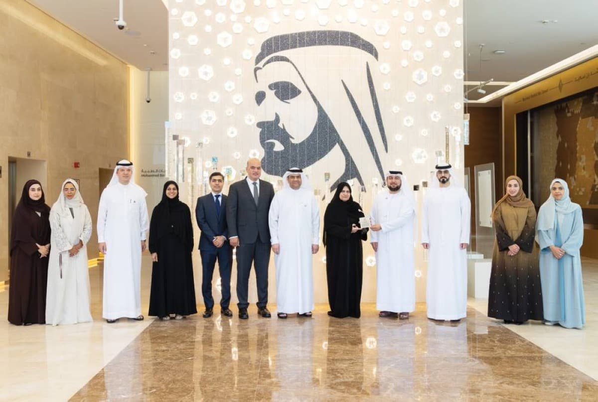 Officials from Al Jalila Foundation, the Issa Saleh Al Qurq Charity Foundation, and Dubai Health sign a cooperation agreement at Al Jalila Foundation's headquarters.