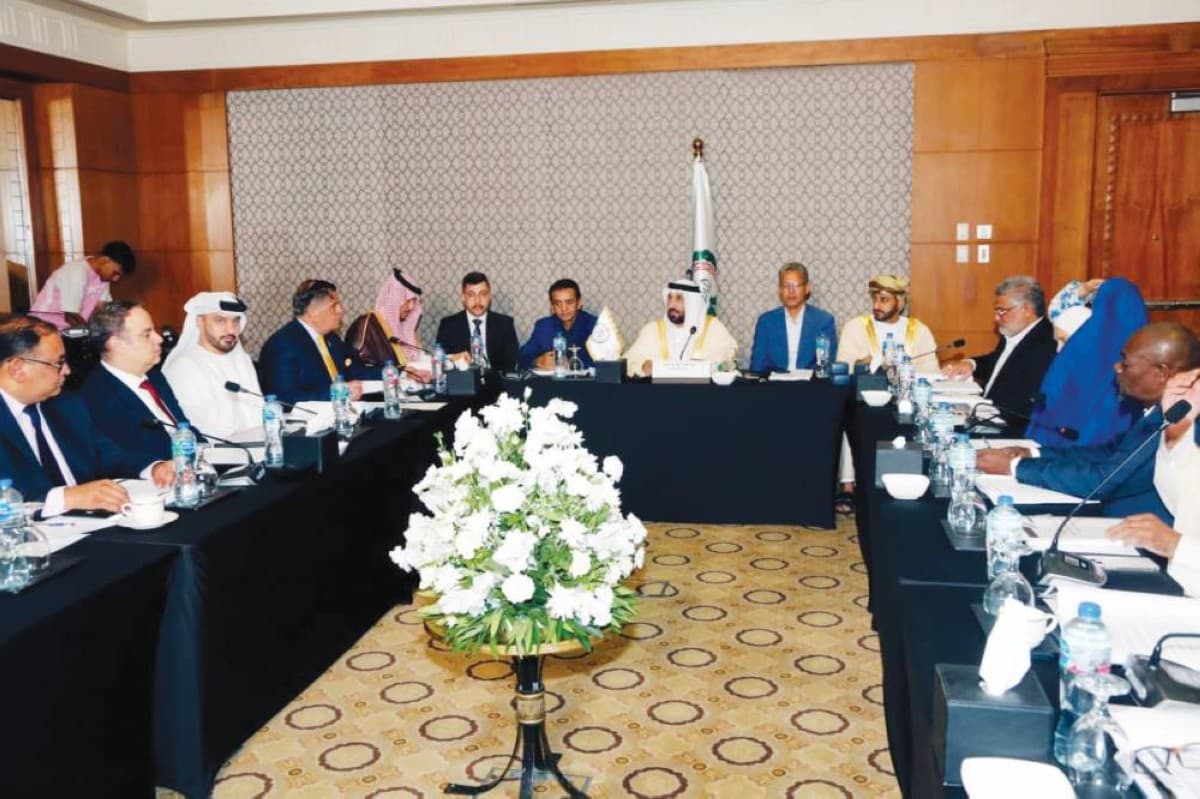 His Excellency Mohammed Ahmed Al Yamahi chairing a committee meeting of the Arab Parliament at the Arab League headquarters in Cairo.