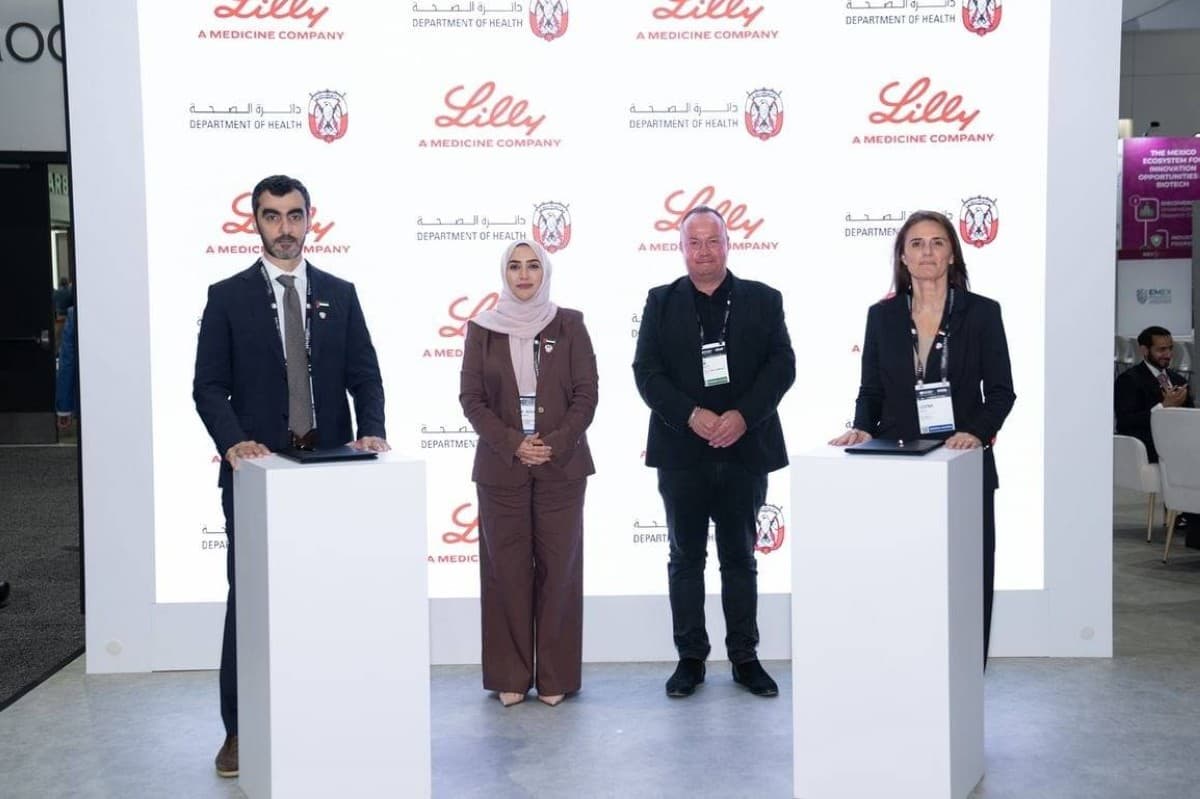 Officials from the Department of Health – Abu Dhabi and Eli Lilly signing a memorandum of understanding at the BIO International Convention 2026 in San Diego.