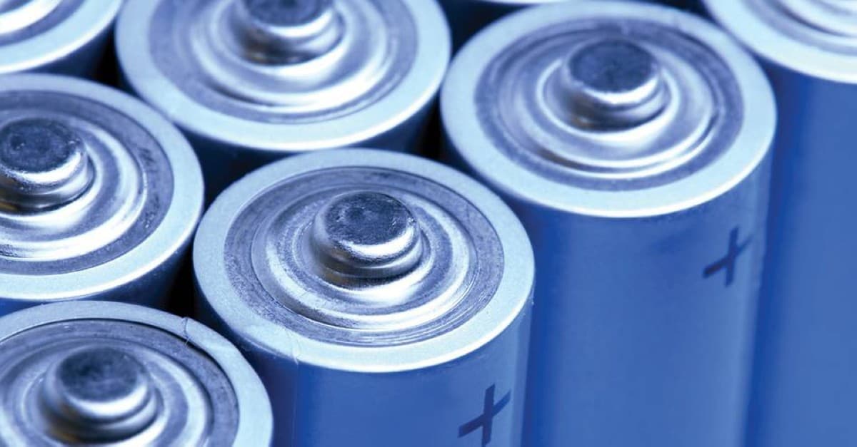 A close-up view of battery cells, illustrating research into oxygen's role in improving battery energy storage and charging performance.