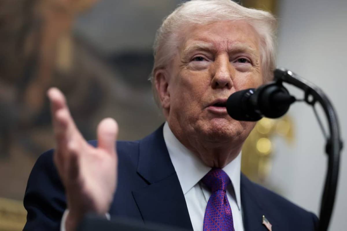US President Donald Trump speaking in response to the Supreme Court's ruling on birthright citizenship.