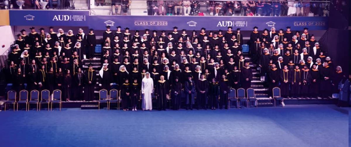 Sheikha Latifa bint Mohammed bin Rashid Al Maktoum presiding over the 29th graduation ceremony of the American University in Dubai, attended by 445 graduates representing 57 countries.
