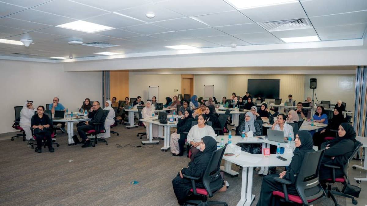 A training session for nursing and midwifery professional mentors at the Training and Development Centre in Sharjah as part of the MentorEdge programme organised by Emirates Health Services.