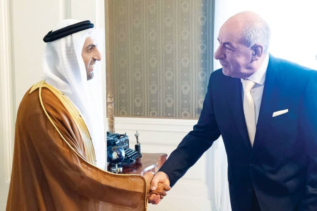 UAE Ambassador Saud Hamad Al Shamsi meeting Hungarian President Tamás Sulyok at the conclusion of his diplomatic tenure in Hungary.
