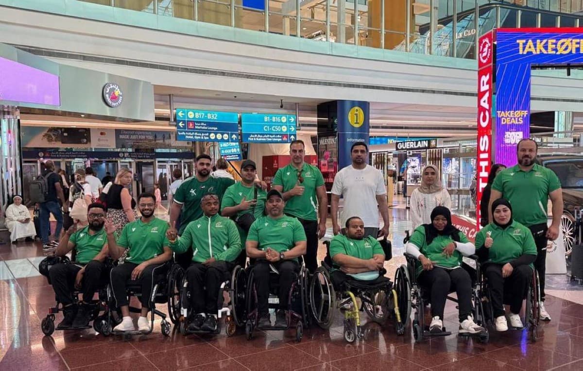 Athletes from Khor Fakkan Club for the Disabled training at their preparation camp in Prague, Czech Republic, ahead of the Olomouc International Athletics Championship.