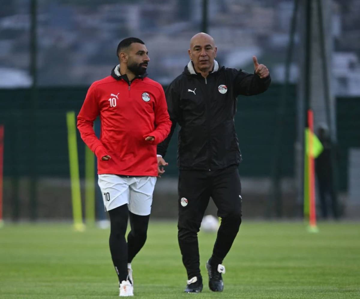 Egypt manager Hossam Hassan speaks at a press conference in Dallas ahead of his side's 2026 World Cup round-of-32 match against Australia, with questions surrounding captain Mohamed Salah's fitness.