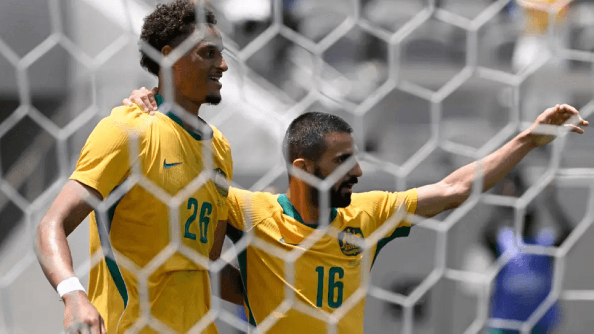 Australia striker Titi Yengi poses after announcing his conversion to Islam ahead of the 2026 FIFA World Cup match against Egypt.