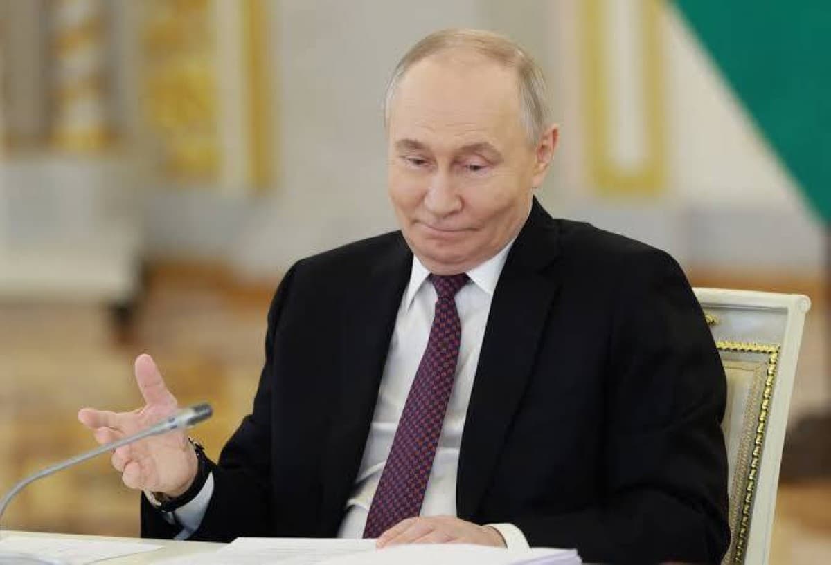 Russian President Vladimir Putin signing legislation amid Russia's domestic fuel supply crisis.