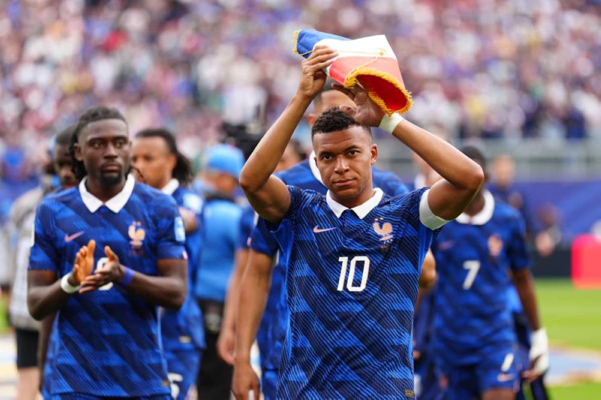 Kylian Mbappé, captain and striker of the France national team, in action during the 2026 FIFA World Cup.