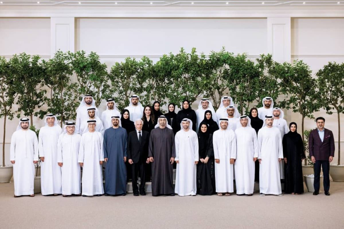 Sheikh Mohamed bin Zayed Al Nahyan, President of the UAE, receives the Emirates Foundation delegation and winners of the Abu Dhabi Masters Games 2026 at a reception attended by senior members of the royal family and officials.