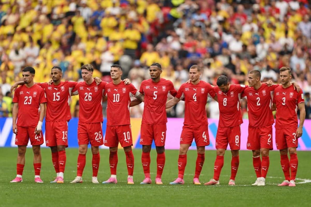 A view of a 2026 World Cup match capturing the broad European presence in the quarter-final stage of the tournament.