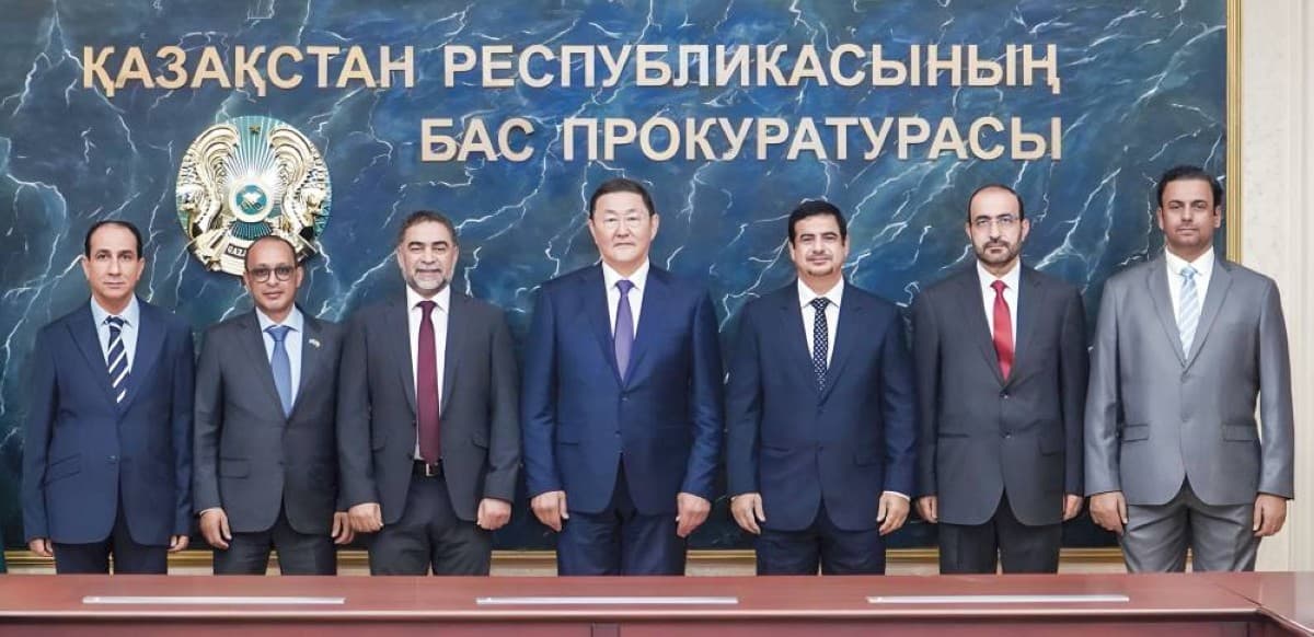A delegation from the Abu Dhabi Judicial Department meeting with Kazakhstan's Prosecutor General Berik Asilov in Astana.