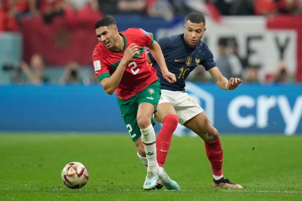 Morocco's Atlas Lions players prepare to face France in a quarter-final clash at the 2026 FIFA World Cup in Boston.