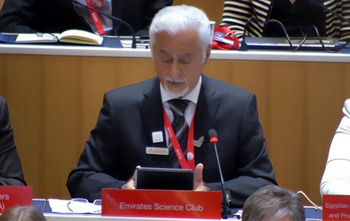 Dr Issa Al Bastaki, President of the UAE Scientific Club, addresses the opening session of the WIPO General Assembly meetings in Geneva.