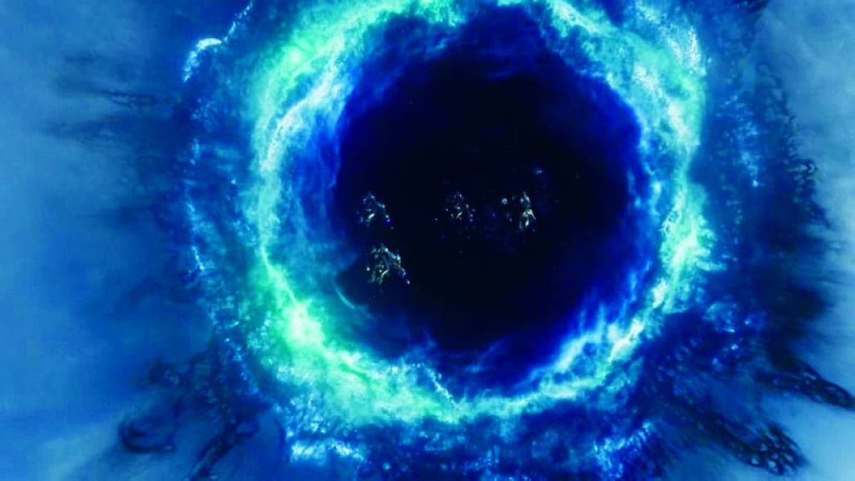 A swirling deep ocean eddy visualised beneath the ocean surface, illustrating the microscale turbulence studied by Cambridge researchers.