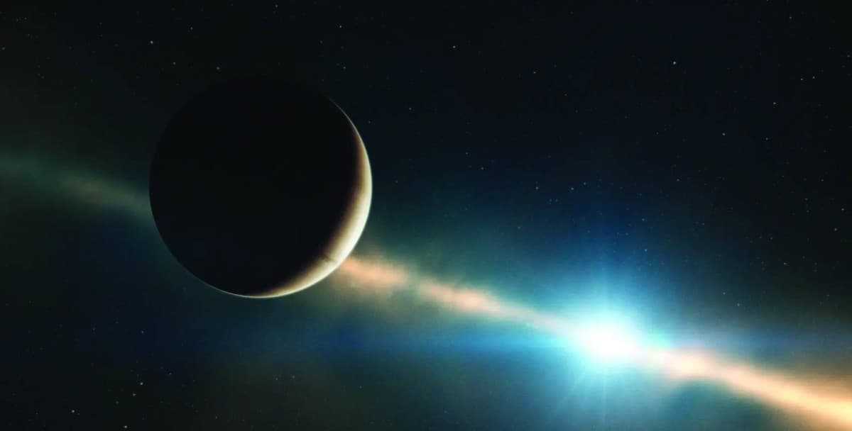 An artistic or telescopic rendering of the giant exoplanet Beta Pictoris b forming near its host star.
