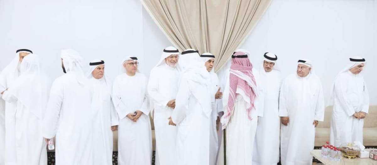 Officials and dignitaries gathered at a condolence council in Dubai to pay their respects following the death of Sheikh Abdulrahman Al Shafi'i Al Madani.