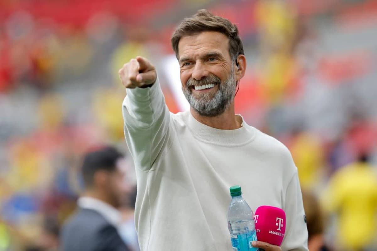Jürgen Klopp pictured during the 2026 World Cup in the United States, where he is working as a television analyst while negotiations over his appointment as Germany head coach begin.