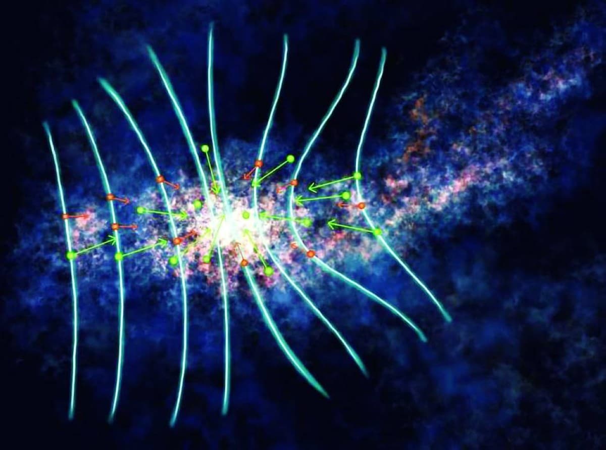 A protostellar core surrounded by cosmic clouds, illustrating the bipolar diffusion phenomenon that enables gravitational collapse and star formation.