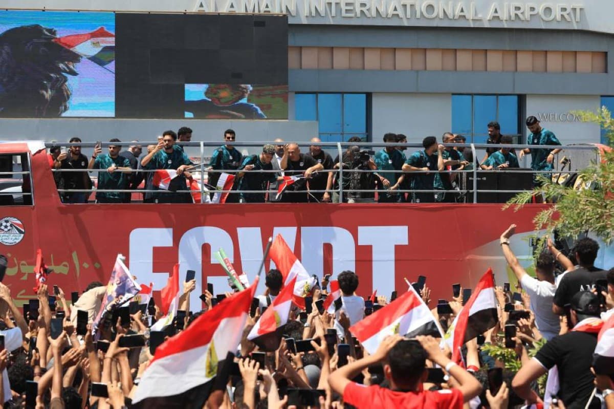 Al Habtoor Group founder Khalaf Ahmad Al Habtoor announcing the car gift initiative for the Egypt national football team delegation at the 2026 World Cup.