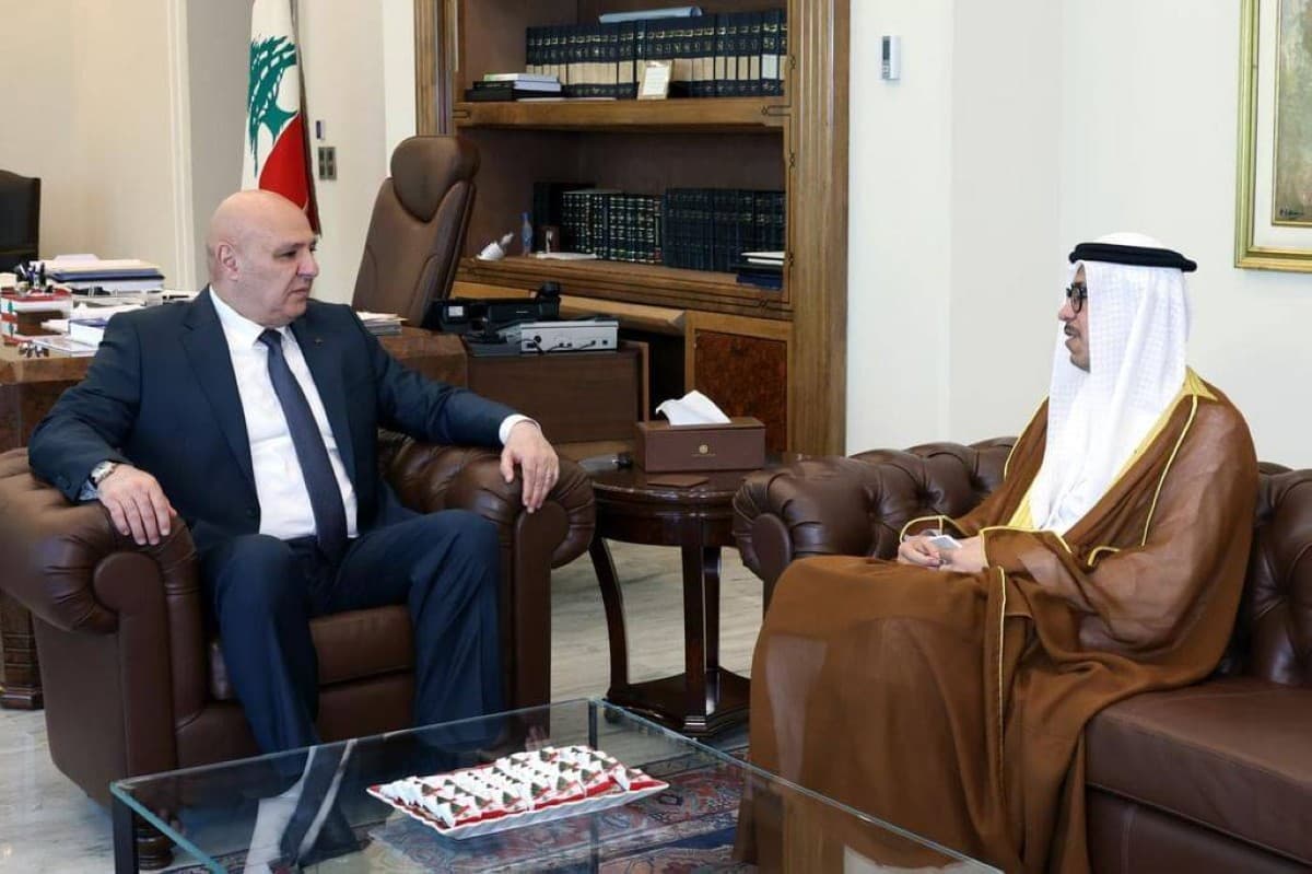 UAE Ambassador Fahad Al Kaabi meets Lebanese President Joseph Aoun at the Presidential Palace in Beirut.