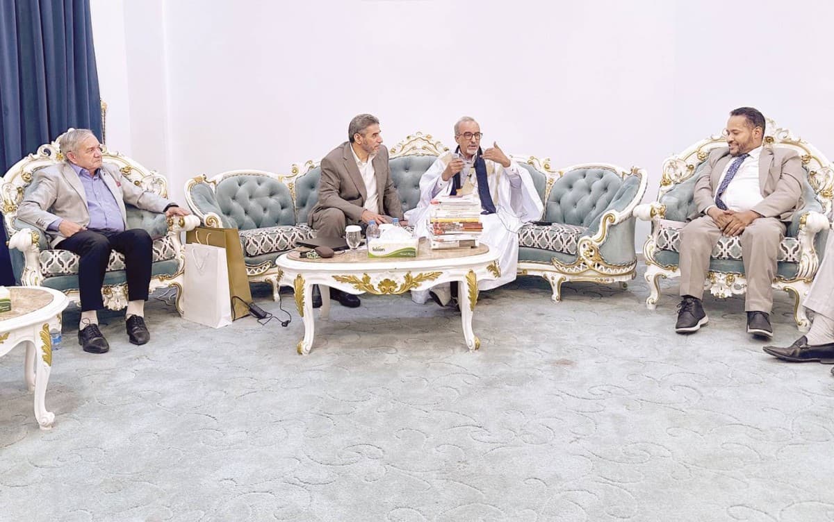 Mauritanian poet Dr Addi Wuld Adabb speaks at a dialogue session hosted by the Arab Cultural Club in Sharjah.