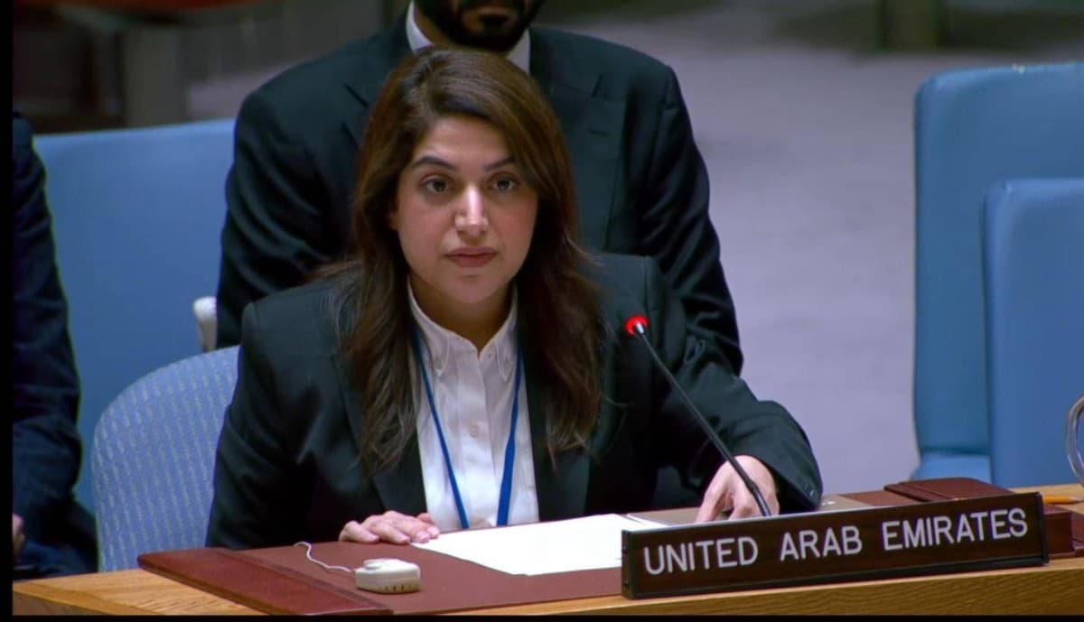UAE Ambassador Ghassaq Shaheen addressing the UN Security Council open debate on conflict-related sexual violence.