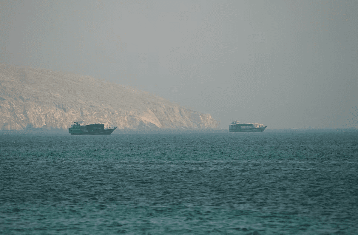 Iranian Foreign Minister Abbas Araghchi arrives in Muscat for talks on the Strait of Hormuz navigation dispute.
